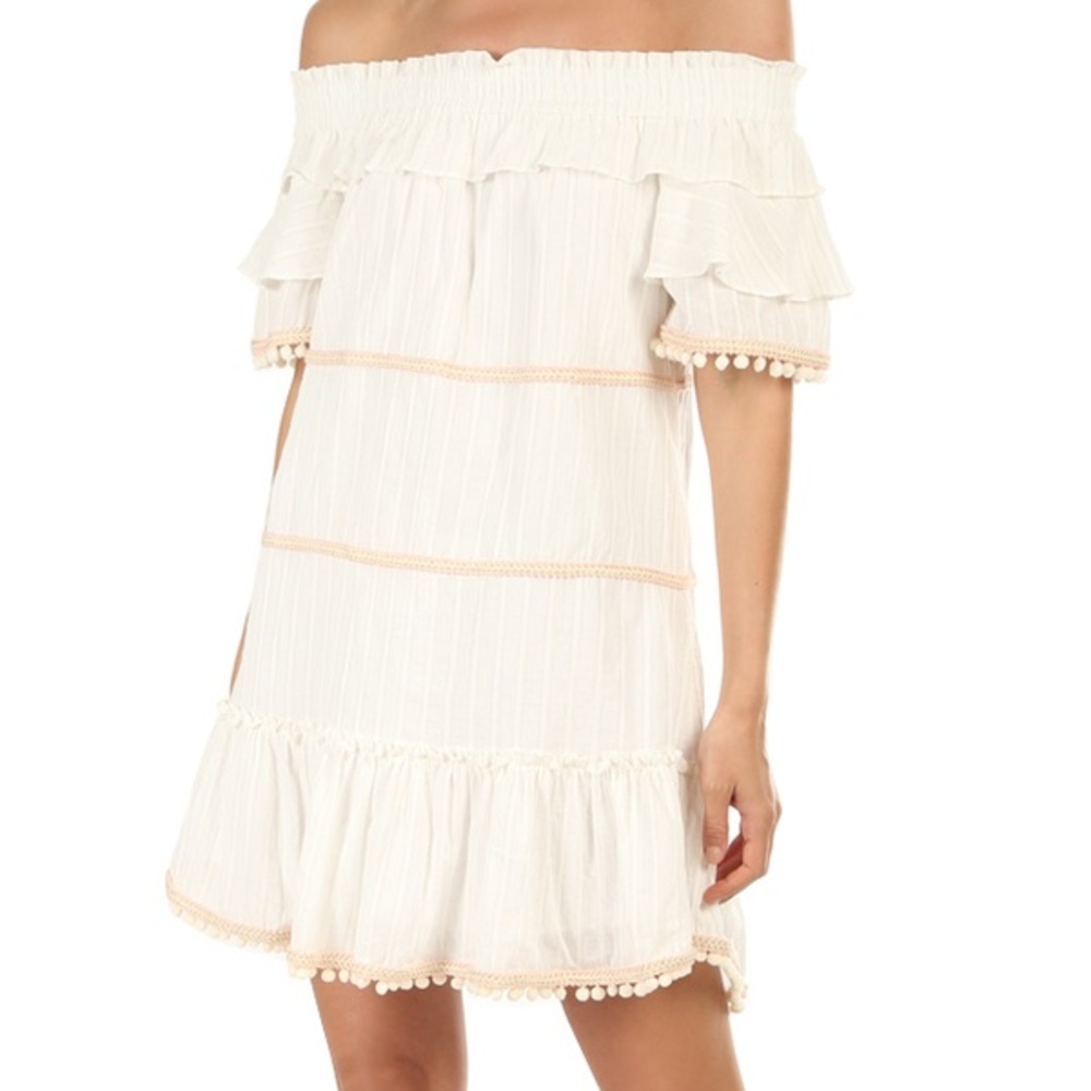 Misa Los Angeles Cream Mini Dress with Pink Accents